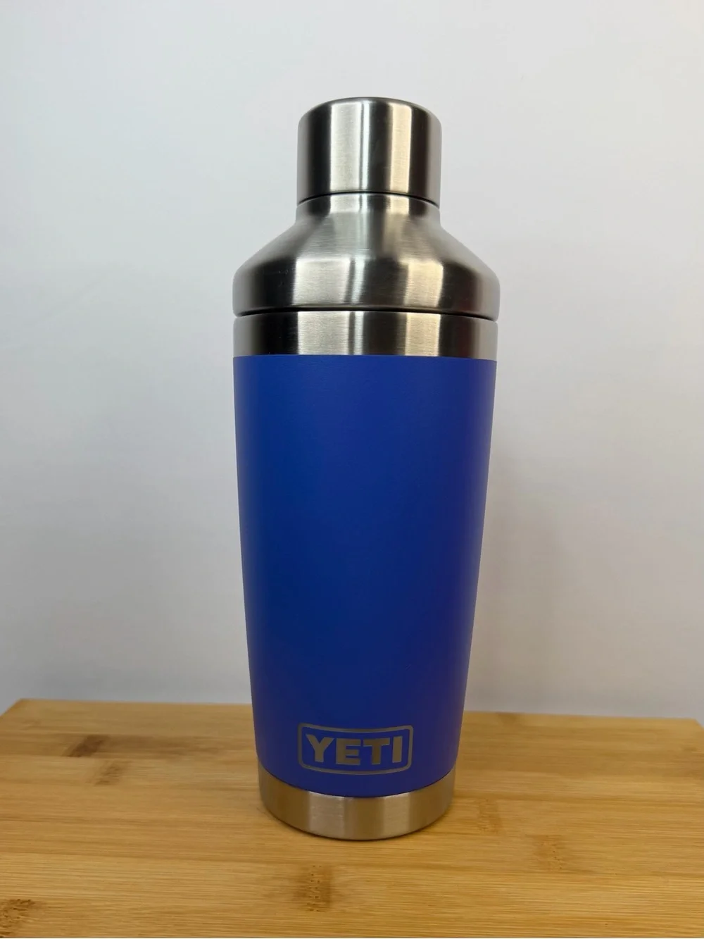 Yeti Blue Stainless Steel Cocktail Shaker with Brushed Steel Top